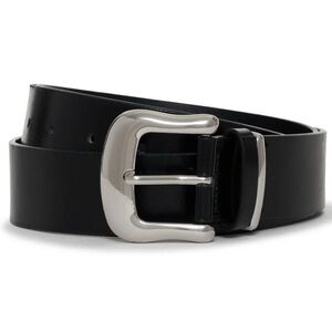 Women’s Black Leather Belt w/silver buckle by Sanctuary